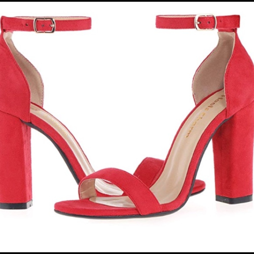 Red chunk heels